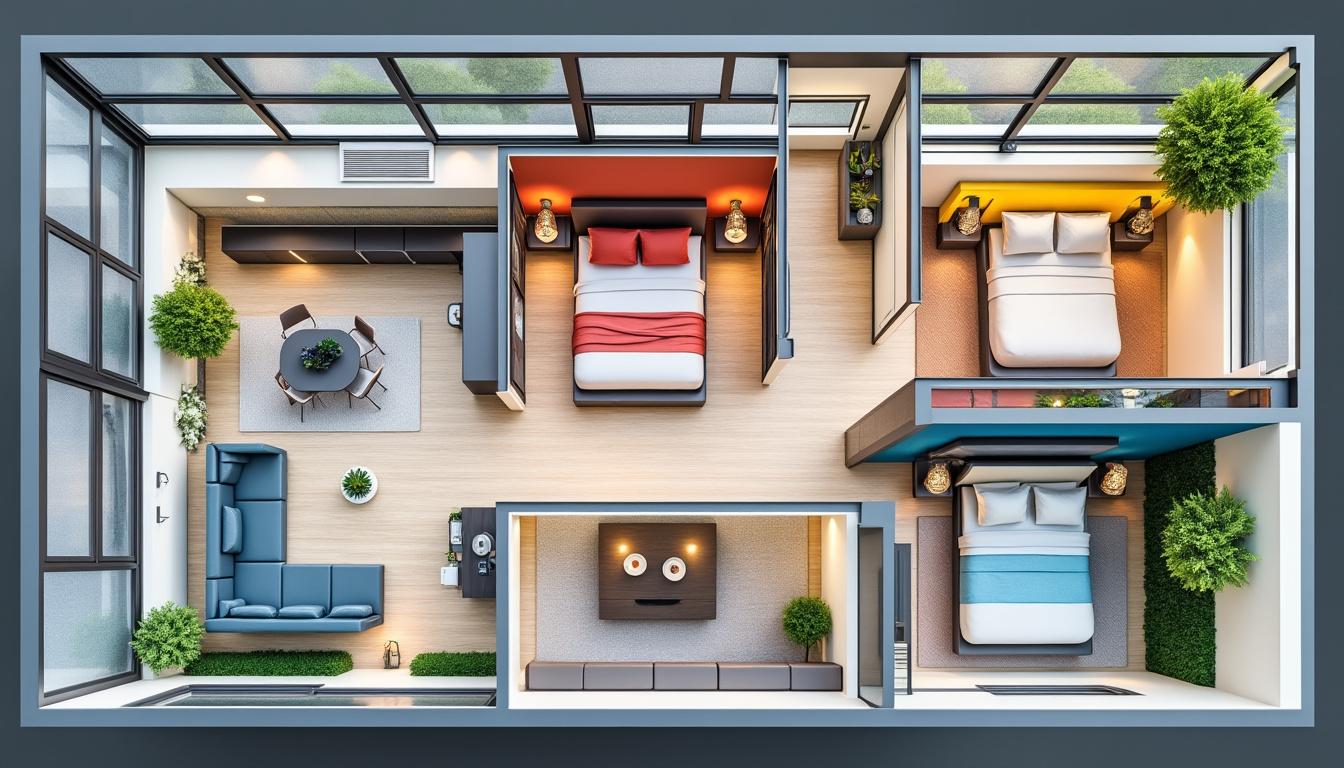 découvrez des idées et conseils pratiques pour optimiser l'espace avec un plan de maison en l comprenant 4 chambres, alliant confort et fonctionnalité.